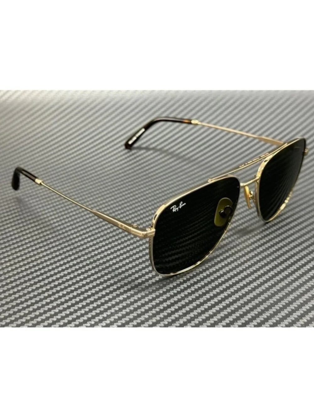 New Ray-Ban Men Arista Gold Sunglasses 59-17-145